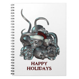 Happy Holidays. Skull pile and tentacles Anteckningsbok