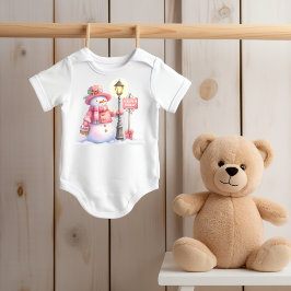 Happy Holidays Snowman Baby Bodysuit T Shirt