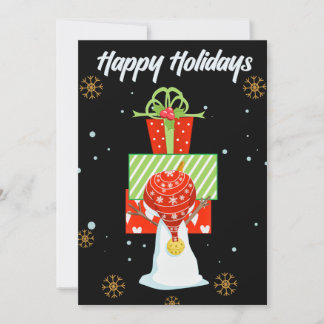 Happy Holidays Snowman Gifts Winter Greeting Card Julkort