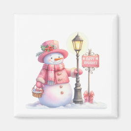 Happy Holidays Snowman Magnet