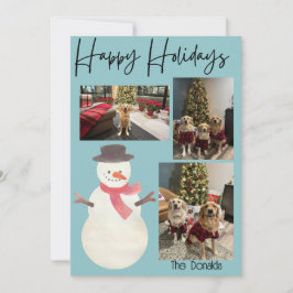 Happy Holidays Snowman Photo Card Julkort