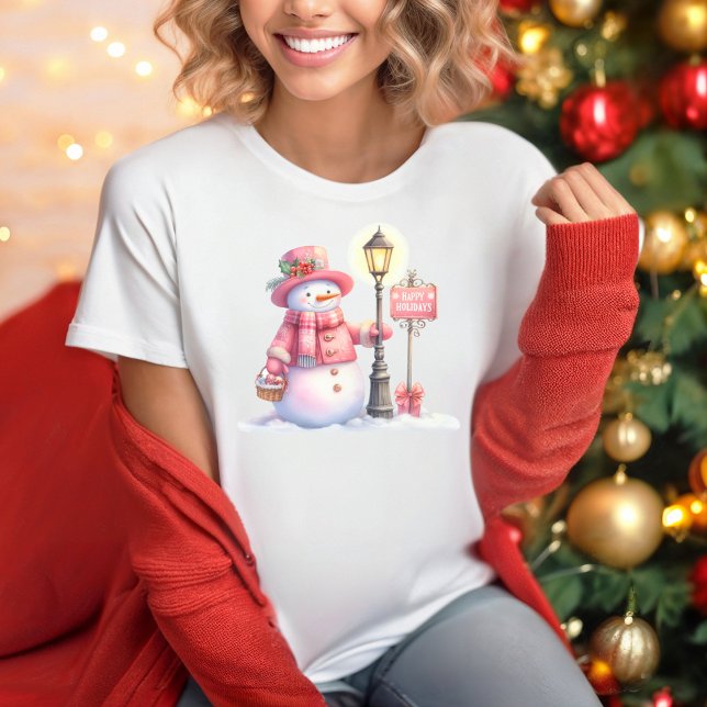 Happy Holidays Snowman T-shirt (Personalize this cute Happy Holiday Snowman t-shirt. )