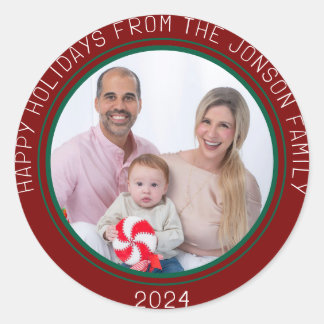 Happy Holidays Sticker - Festive Holiday Runt Klistermärke