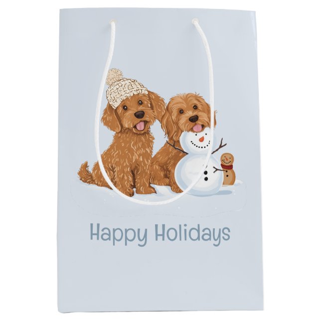 Happy Holidays Winter Goldendoodle Dog Snowman (Framsidan)