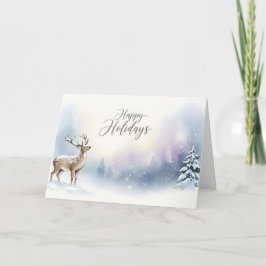 Happy Holidays Winter Woodland Greeting Kort