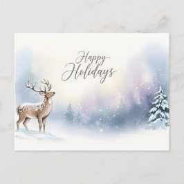 Happy Holidays Winter Woodland Greeting Vykort