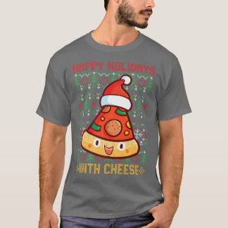 Happy Holidays With Cheese Funny Christmas Kawaii T Shirt