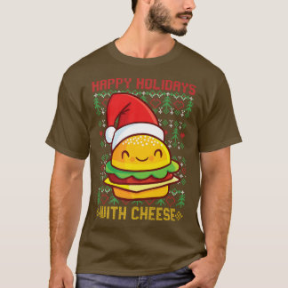 Happy Holidays With Cheese Funny Christmas Kawaii T Shirt