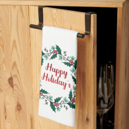 Happy Holiday's Wreath Kitchen Towels Kökshandduk