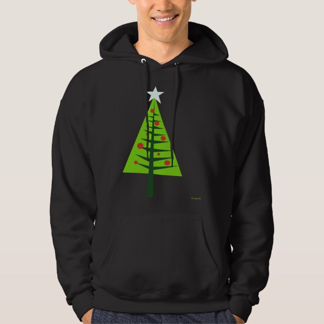 Happy Holidays X mas Tree Hoodie (Framsida)