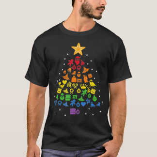 Happy Holigays LGBT Christmas Tree Costume Gay Pri T Shirt