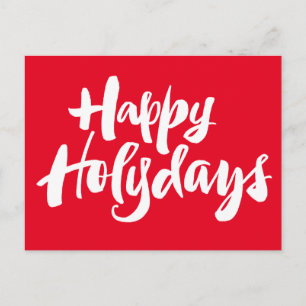 Happy Holy Days Merry Christmas Lettering - Red Helg Vykort