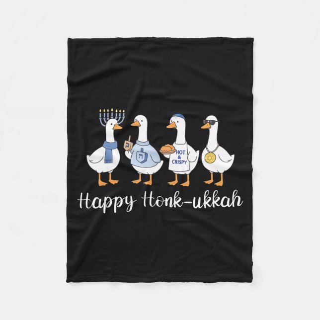 Happy Honk-ukkah Hanukkah Silly Goose Women Men Ki Fleecefilt (Framsidan)