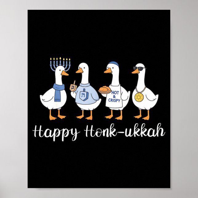 Happy Honk-ukkah Hanukkah Silly Goose Women Men Ki Poster (Framsidan)