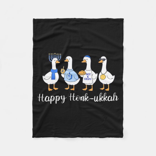 Happy Honkukkah Hanukkah Funny Chanukah Jewish Fes Fleecefilt (Framsidan)