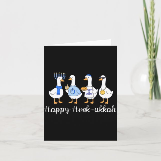 Happy Honkukkah Hanukkah Funny Chanukah Jewish Fes Kort (Framsida)
