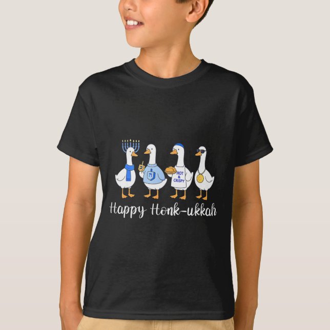 Happy Honkukkah Hanukkah Funny Chanukah Jewish Fes T Shirt (Framsida)