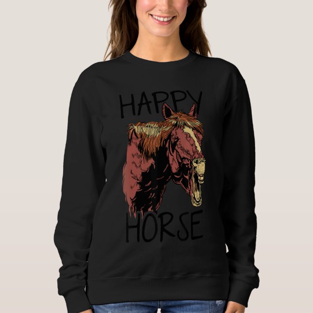 Happy Horse Graphic Horse Lover Equestrian Rider H T Shirt (Framsida)