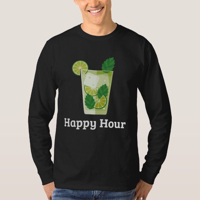 Happy Hour Mojito  Cocktail Drinking Cinco de Mayo T Shirt (Framsida)