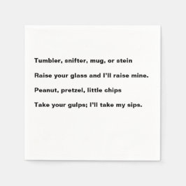 Happy Hour Poem cocktail napkin Pappersservett