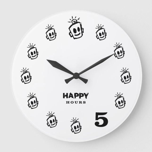 HAPPY Hours Wall Clock Stor Klocka (Framsida)