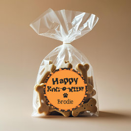 Happy Howl-O-Ween Personalized Dog Halloween Runt Klistermärke