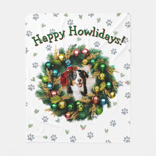 Happy Howlidays Photo Card Fleecefilt (Framsidan)