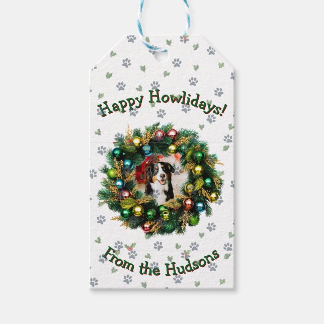 Happy Howlidays Photo Card Presentetikett (Framsidan)