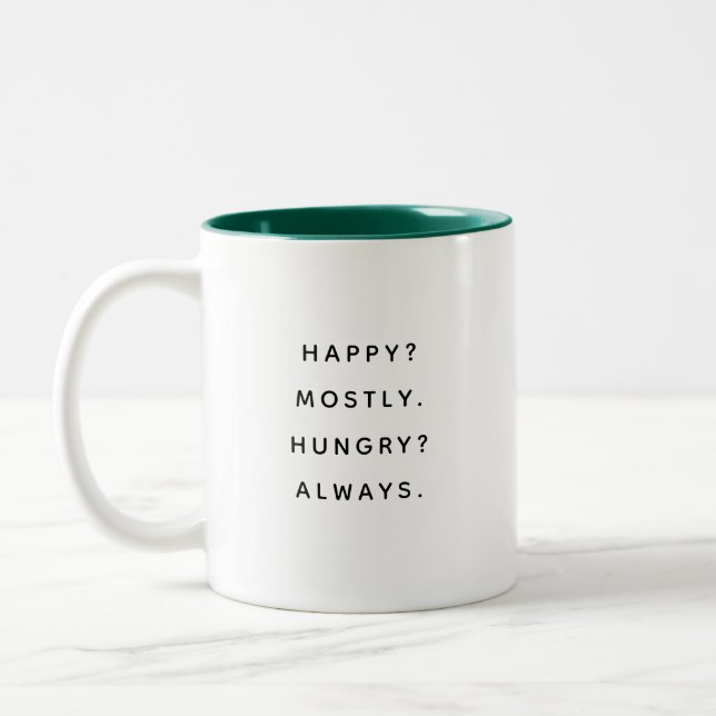 Happy Hungry Happy Humorous Coworker Mug Två-Tonad Mugg (Vänster)