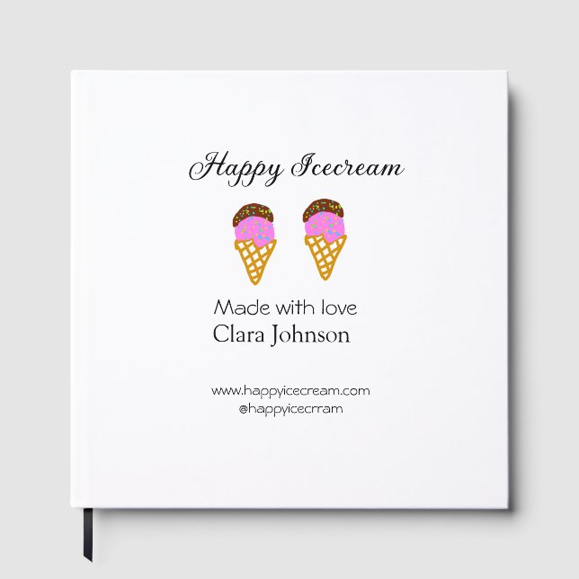 Happy Icecream add name website social media  Gästböcker (Framsida)