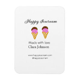 Happy Icecream add name website social media  Magnet