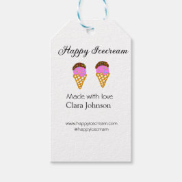 Happy Icecream add name website social media  Presentetikett