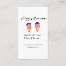 Happy Icecream add name website social media  Visitkort