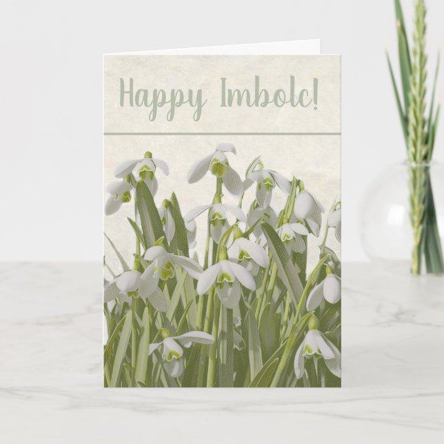 Happy Imbolc Snowdrops Helgkort (Framsida)