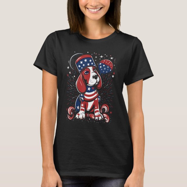 Happy Independence Day Tee 4 July Dog Lover Americ (Framsida)