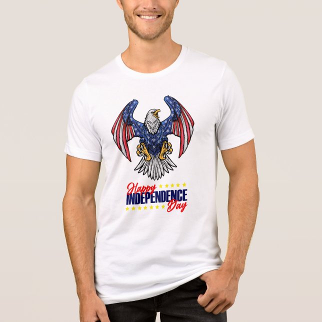 Happy Independence day with eagle T Shirt (Framsida)