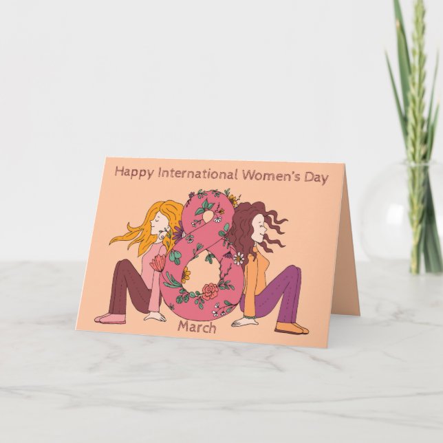 Happy International Women's Day (8 March) Kort (Framsida)