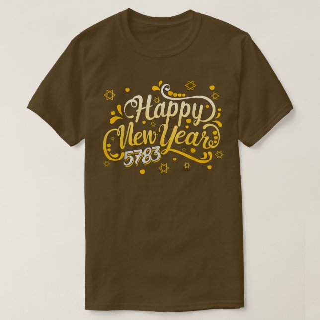Happy Jewish New Year 5783 Rosh Hashanah 2022 Jewi T Shirt (Design framsida)