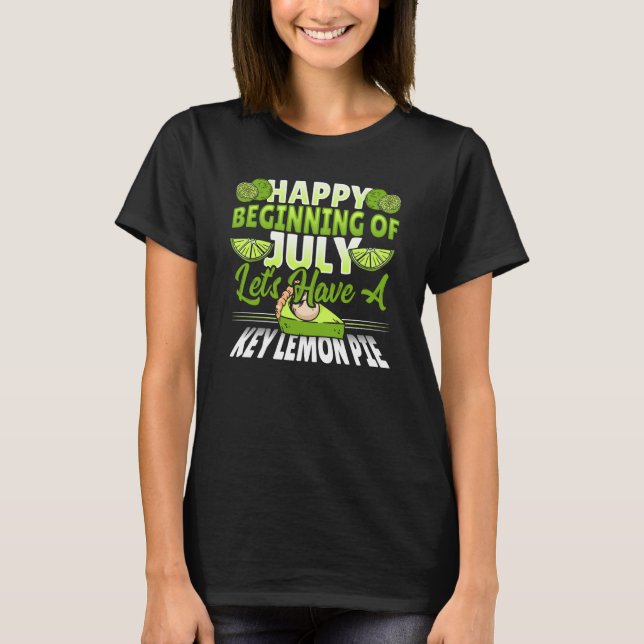 Happy July Key Lemon Pie T Shirt (Framsida)