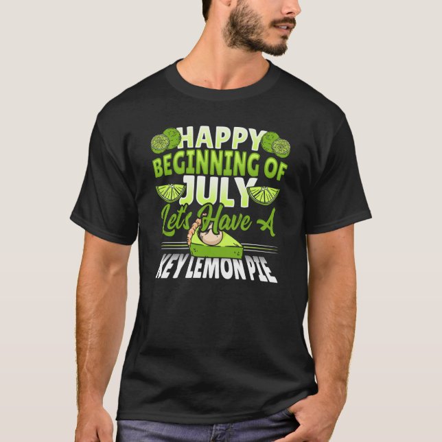 Happy July Key Lemon Pie T Shirt (Framsida)