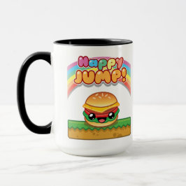Happy Jump Burger Title Style Mugg