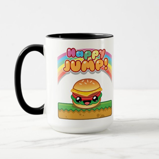 Happy Jump Burger Title Style Mugg (Vänster)