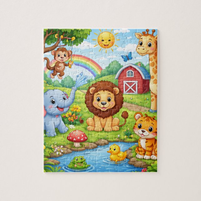 Happy Jungle Jamboree Jigsaw Puzzle Pussel (Vertikal)