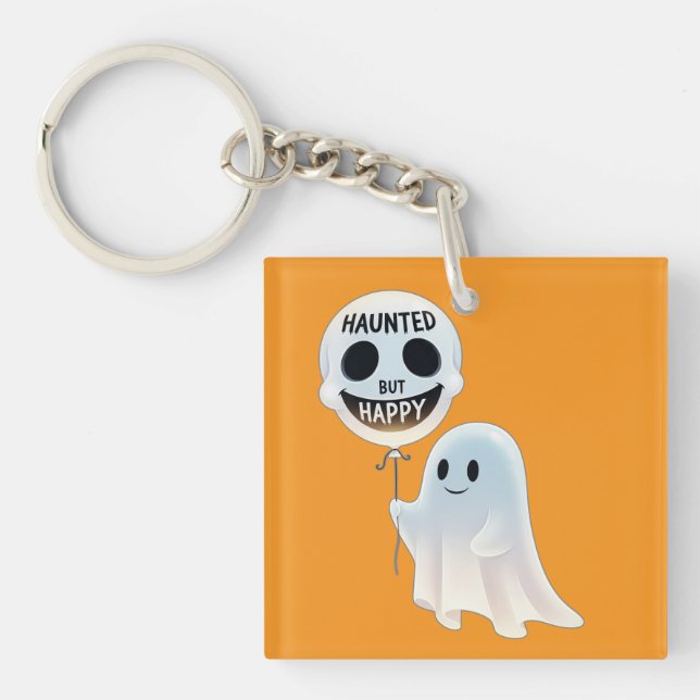Happy Kawaii Ghost with Skull Balloon (Framsidan)
