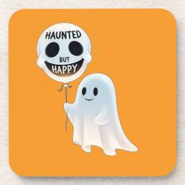 Happy Kawaii Ghost with Skull Balloon Underlägg