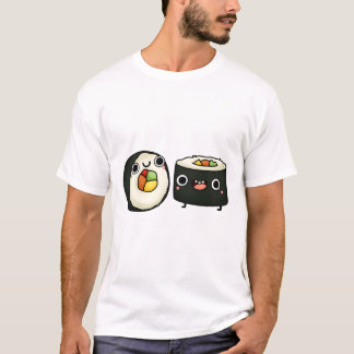 Happy Kawaii Sushi Rolls T Shirt