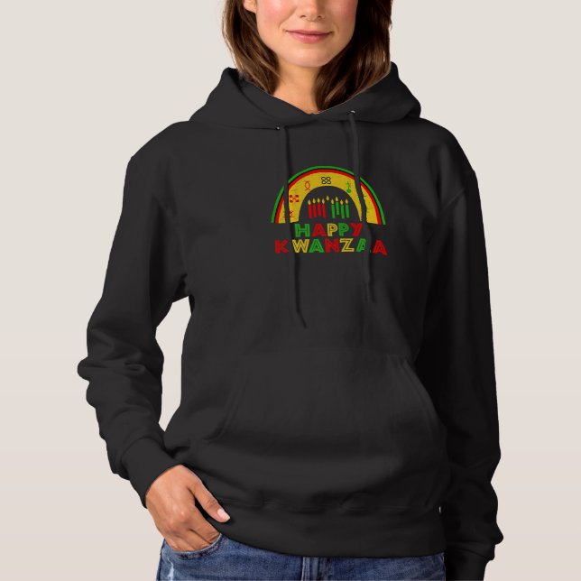 Happy Kwanzaa Decorations Rainbow 7 Seven Principl T Shirt (Framsida)