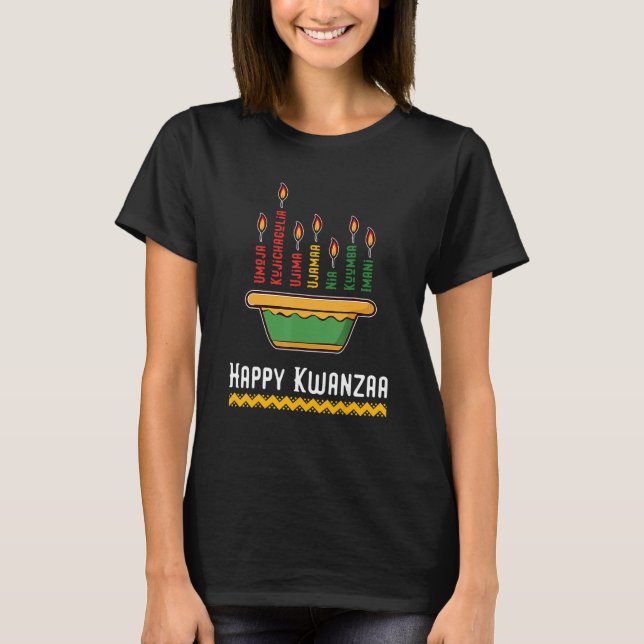Happy Kwanzaa Kids 7 Principles of Kwanzaa Dec 26  T Shirt (Framsida)