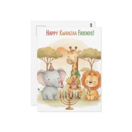 Happy Kwanzaa Kinara Postcard Vykort