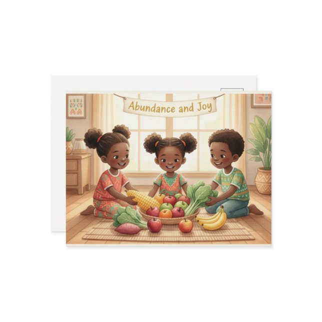 Happy Kwanzaa Kinara Postcard Vykort (Fram/Back In Situ)